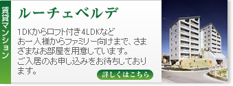 ルーチェベルデ 1DKからロフト付き4DKなど、お一人様からファミリー向けまで、さまざまなお部屋をご用意しています。ご入居のお申し込みをお待ちしております。